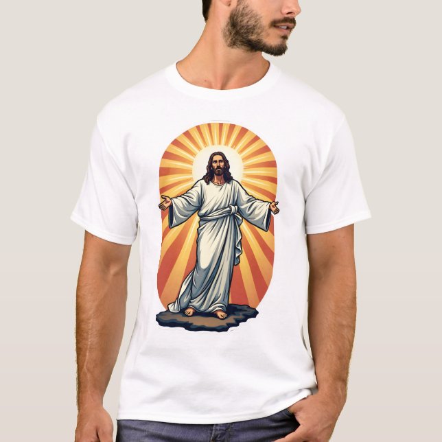 Risen Christ Rays Vintage Engraving Shirt (Front)