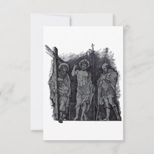 Risen Christ with Andrew and Longinus Holy Card
