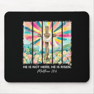 Risen Christian Wildflower Happy Easter Women Mouse Pad