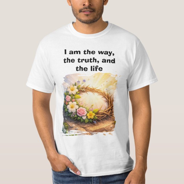 Risen Jesus Empty Tomb 3D Papercut Men’s Tee (Front)
