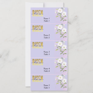 Risen Religious Christian Purple Easter Place Card