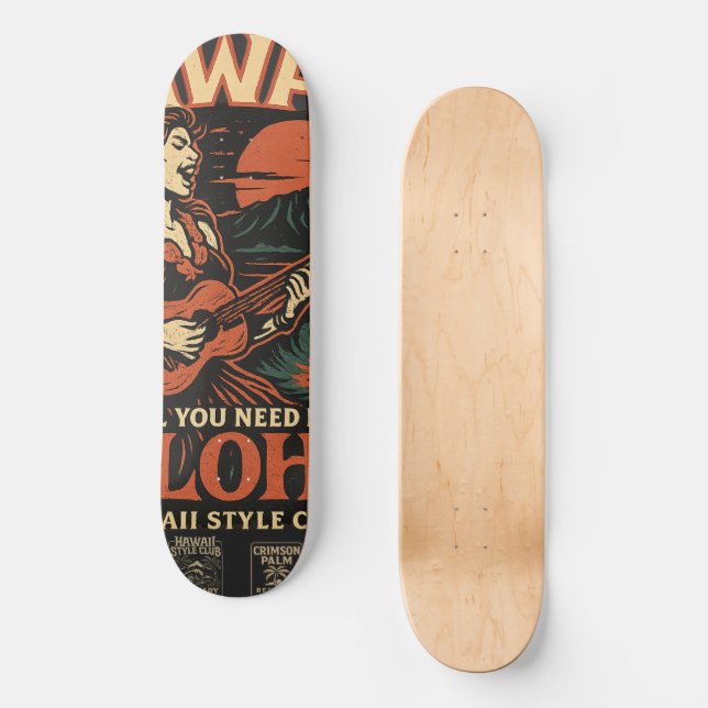 "Rising ALOHA" Debut Album Skateboard (Front)