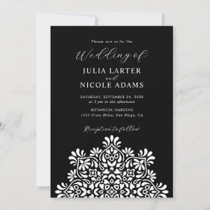 Rising Boho Indian Fusion Floral Mandala Wedding Invitation