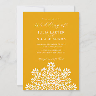 Rising Boho Indian Fusion Floral Mandala Wedding Invitation