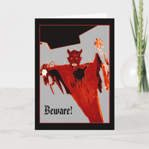 'Rising Devil' Halloween Card