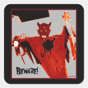 'Rising Devil' Square Stickers