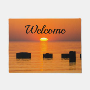 Rising Orange Welcome Doormat