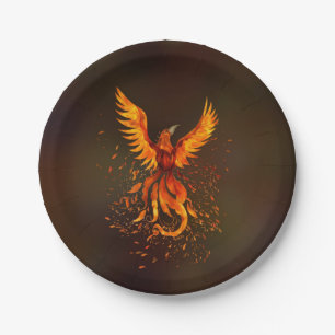 Rising Phoenix Bird Paper Plate