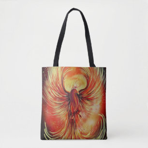 Rising Phoenix Fire Bird Bold Flame Fantasy Tote Bag
