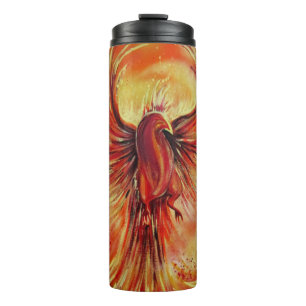 Rising Phoenix Fire Bird Motivational Flame Art Thermal Tumbler