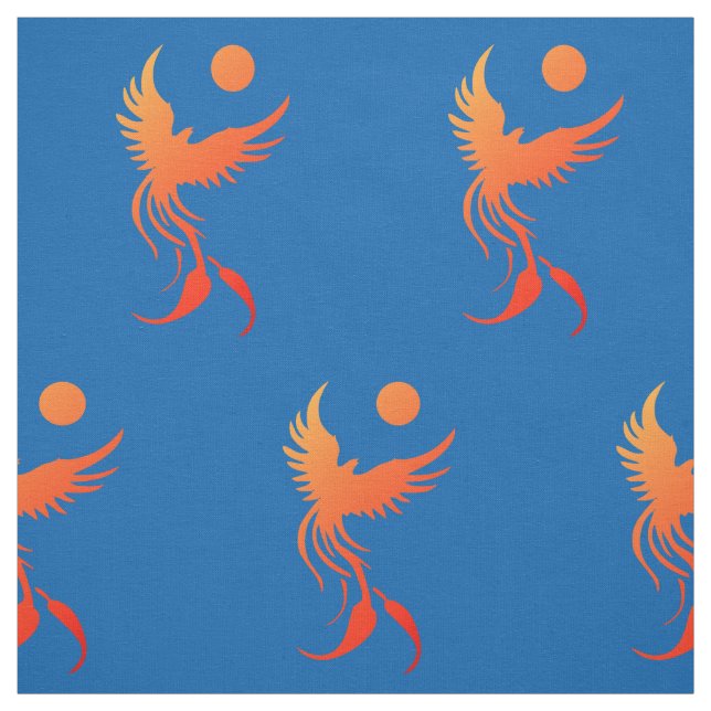 Rising Phoenix in Flames Fabric (Swatch)