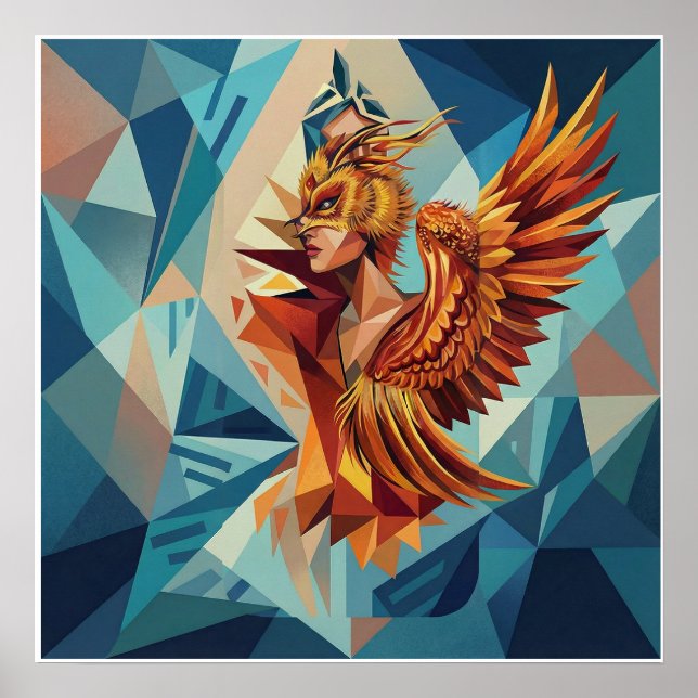 Rising Phoenix – Modern Art Poster (Devant)