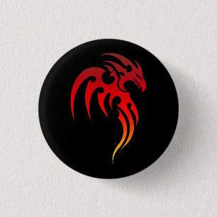 Rising Phoenix Tribal Symbol 1 Inch Round Button