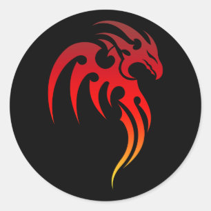 Rising Phoenix Tribal Symbol Classic Round Sticker