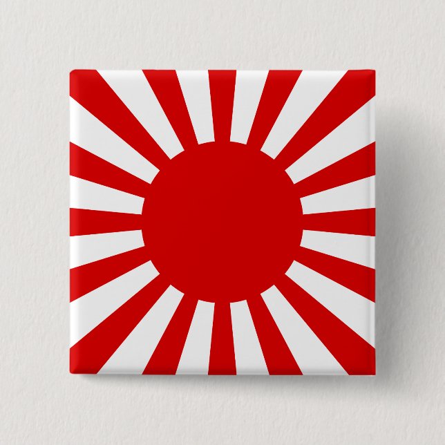 Rising Sun 2 Inch Square Button (Front)