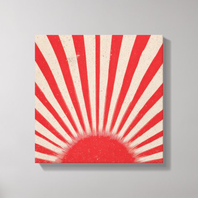 Rising Sun Background – Retro Vintage Rays Canvas Print (Front)