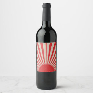 Rising Sun Background – Retro Vintage Rays Wine Label