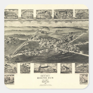 Rising Sun, Cecil County, Maryland (1907) Square Sticker