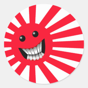 rising sun classic round sticker