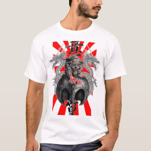 Rising Sun Dragon Tiger T-shirt - Customized