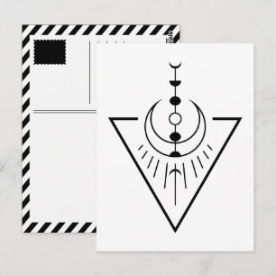 rising sun moon phases postcard