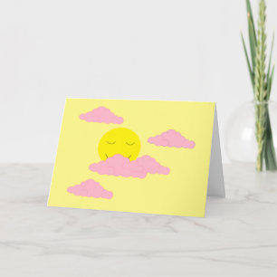 Rising Sun with Pink Clouds: Yellow Blank Card