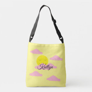 Rising Sun with Pink Clouds: Yellow Crossbody Bag