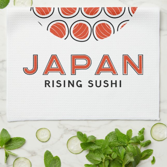 Rising Sushi Kitchen Towel (Folded)