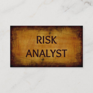 Risk Analyst Wood Grain Business Card