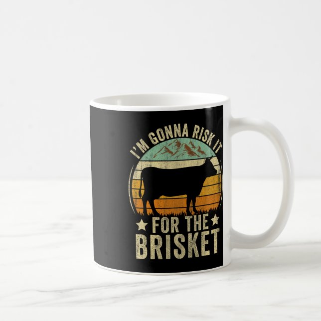 Risk It For The Brisket Funny Meat Smoker Bbq Chef Coffee Mug (Right)