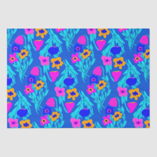 Riso Print Flowers Colors Bright Tissue Paper