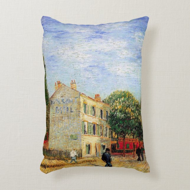 Rispal Restaurant at Asnieres by Vincent van Gogh Accent Pillow (Front(Vertical))