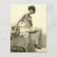 Risque vintage flapper girl French photo