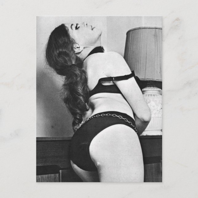 Risque vintage lingerie model postcard (Front)