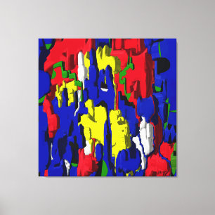 Risse im Blau, abstrakt Canvas Print
