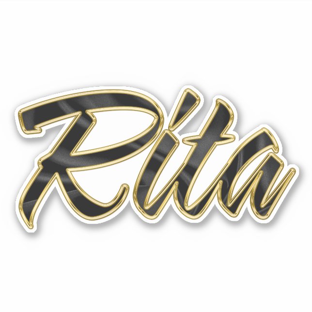Rita black gold lettering sticker (Front)