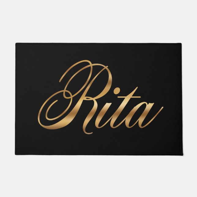 Rita Gold Design Lettering Doormat (Front)