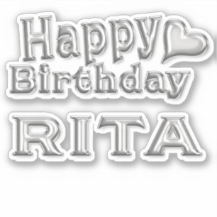 Rita Happy Birthday silver sticker