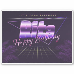 Rita Name First name lila retro Sticker Birthday