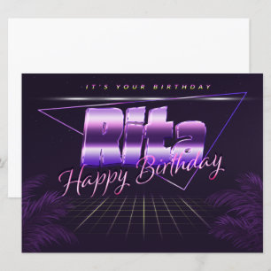 Rita Name Vorname lila retro Karte Geburtstag Card