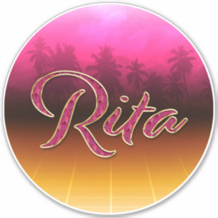 Rita Prénom Golden Pink Autocollants