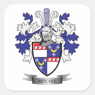 Ritchie Family Crest Coat of Arms Square Sticker