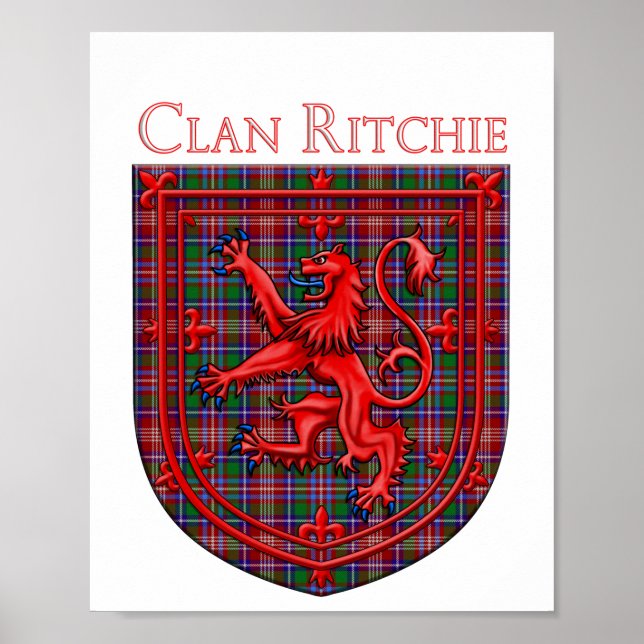 Ritchie Tartan Scottish Plaid Lion Rampant Poster (Front)