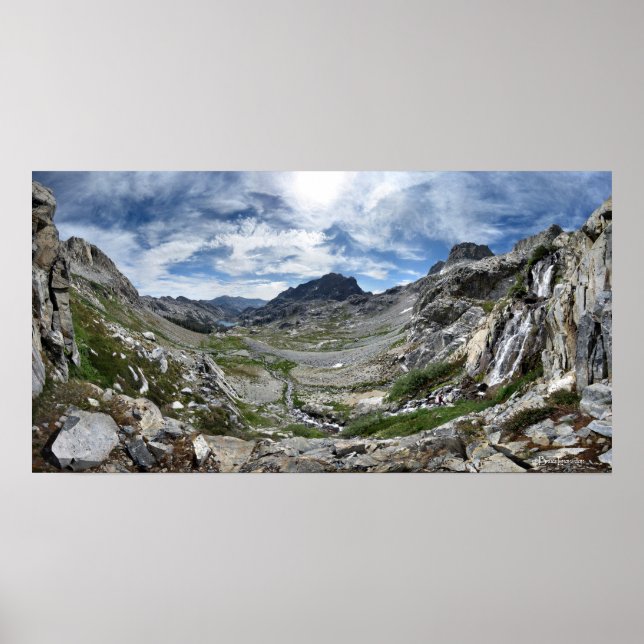 Ritter Pass Waterfall - Ansel Adams Wilderness Poster (Front)
