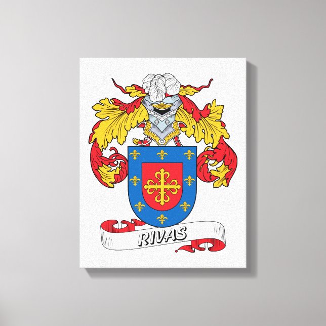 Rivas Family Crest Canvas Print (Front)