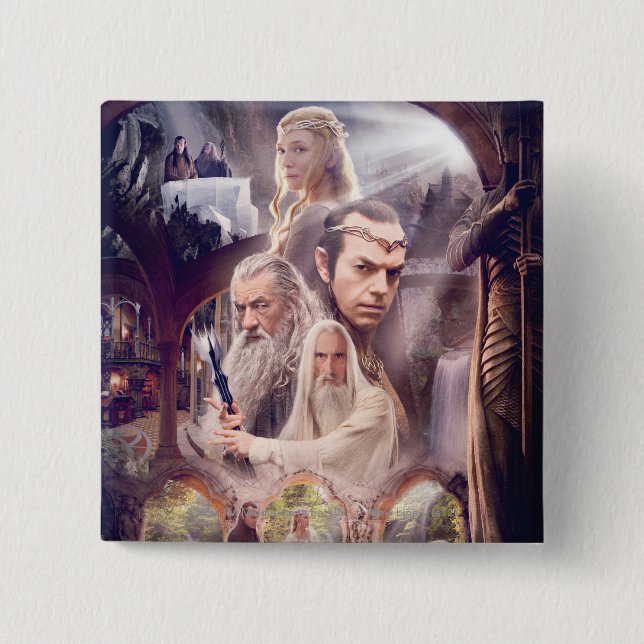 Rivendell Character Collage 2 Inch Square Button (Front)