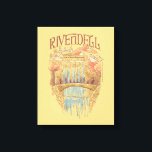 RIVENDELL™ Fellowship Watercolor Illustration Canvas Print<br><div class="desc">Escape to the hidden valley of Rivendell™ with this enchanting Lord of the Rings™ design inspired by the beauty and serenity of the Elven refuge. Featuring graceful bridges, cascading waterfalls, and elegant architecture nestled among autumn-kissed trees, this artwork captures the peaceful majesty of the Last Homely House. The Fellowship travels...</div>