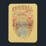 RIVENDELL™ Fellowship Watercolor Illustration Magnet<br><div class="desc">Escape to the hidden valley of Rivendell™ with this enchanting Lord of the Rings™ design inspired by the beauty and serenity of the Elven refuge. Featuring graceful bridges, cascading waterfalls, and elegant architecture nestled among autumn-kissed trees, this artwork captures the peaceful majesty of the Last Homely House. The Fellowship travels...</div>