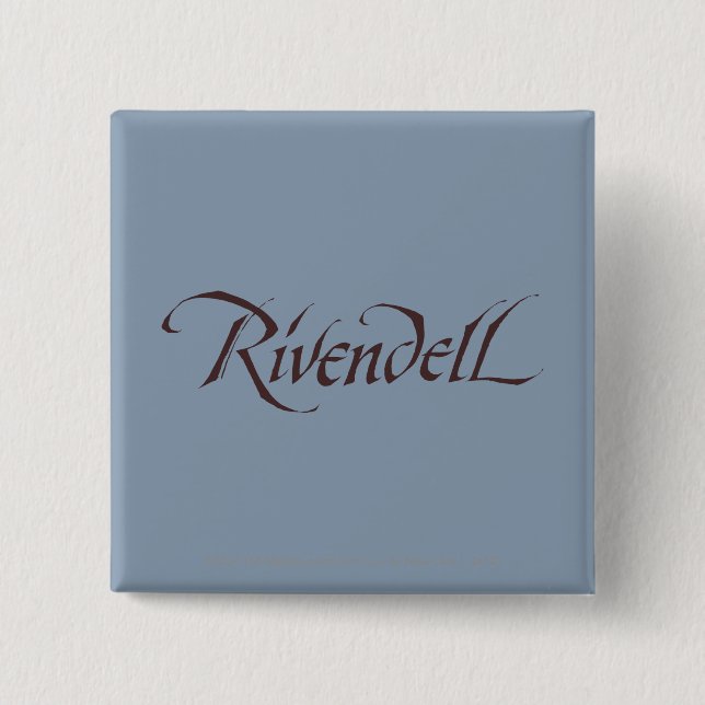 Rivendell Name Solid 2 Inch Square Button (Front)
