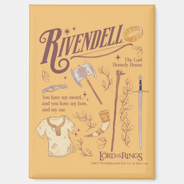 RIVENDELL™ Watercolor Collage Graphic Magnet (Front)